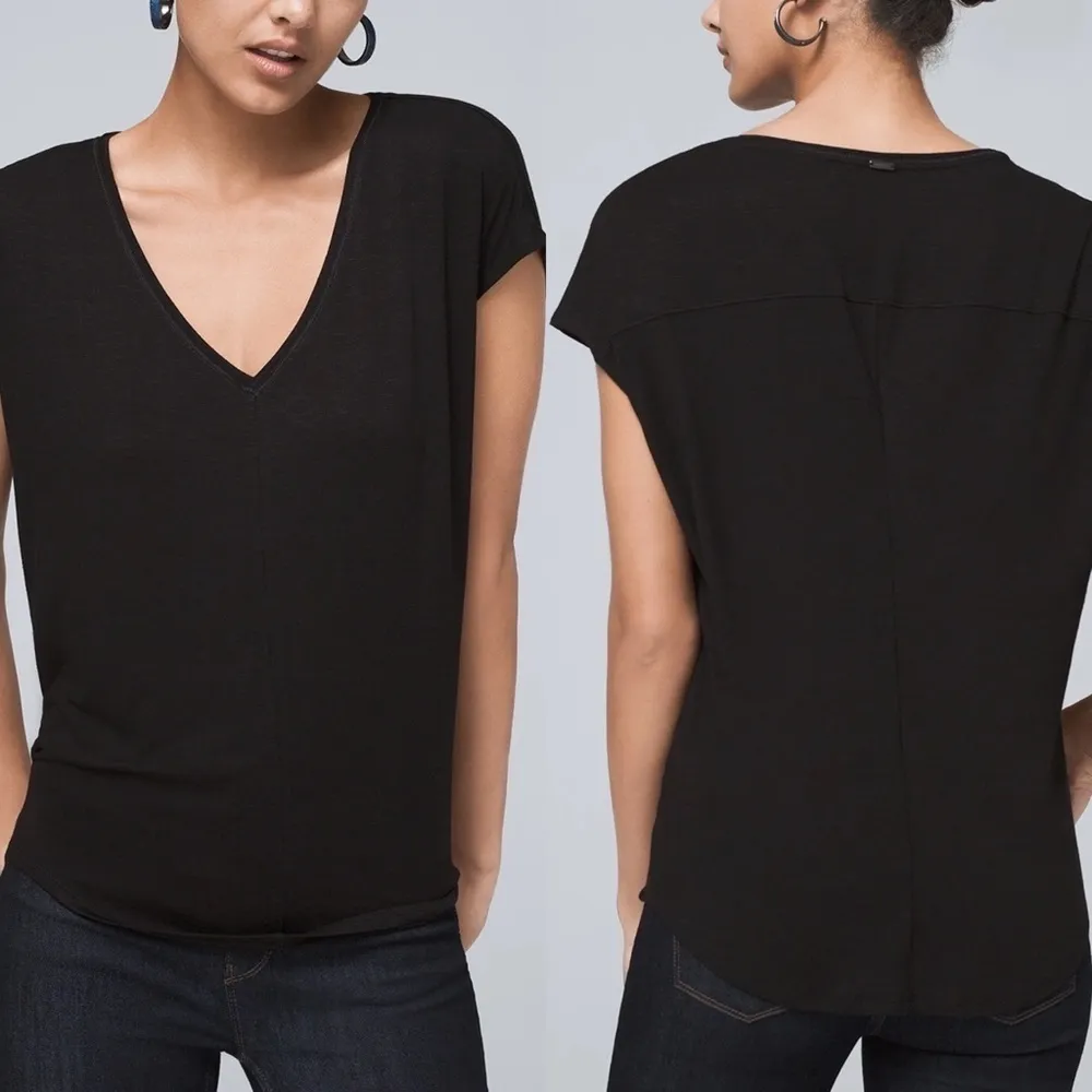 Whitehouse black Market short sleeve V neck Jetsetter Tee black size XXS - Image 15