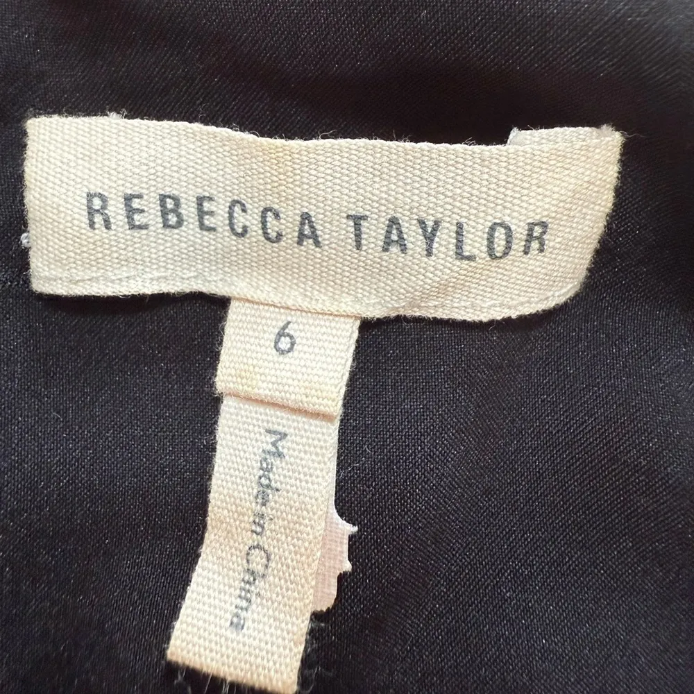 REBECCA TAYLOR TEXTURED STRETCH FIT & FLARE DRESS Black Size 6 - Image 10