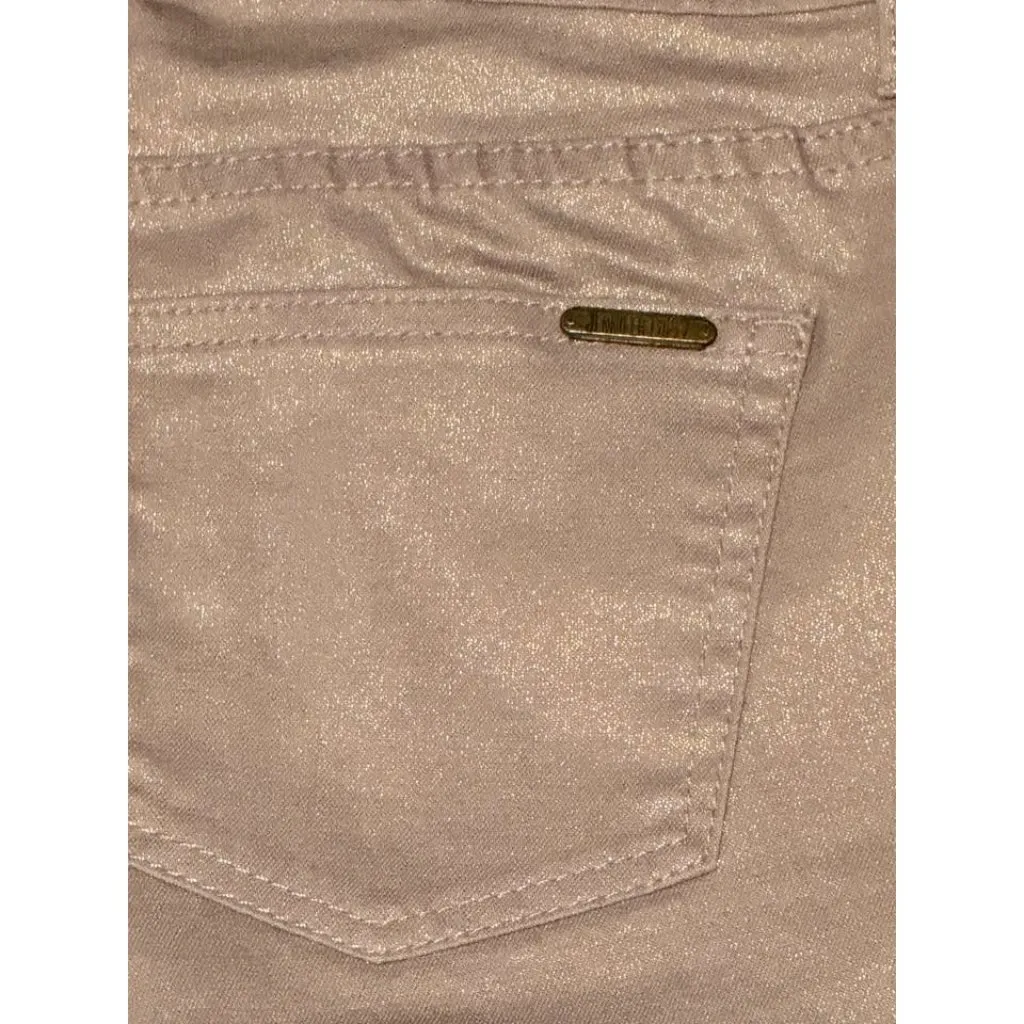 NEW Jennifer Lopez women's size 4 gray w/gold Metallic straight leg jeans - Image 4