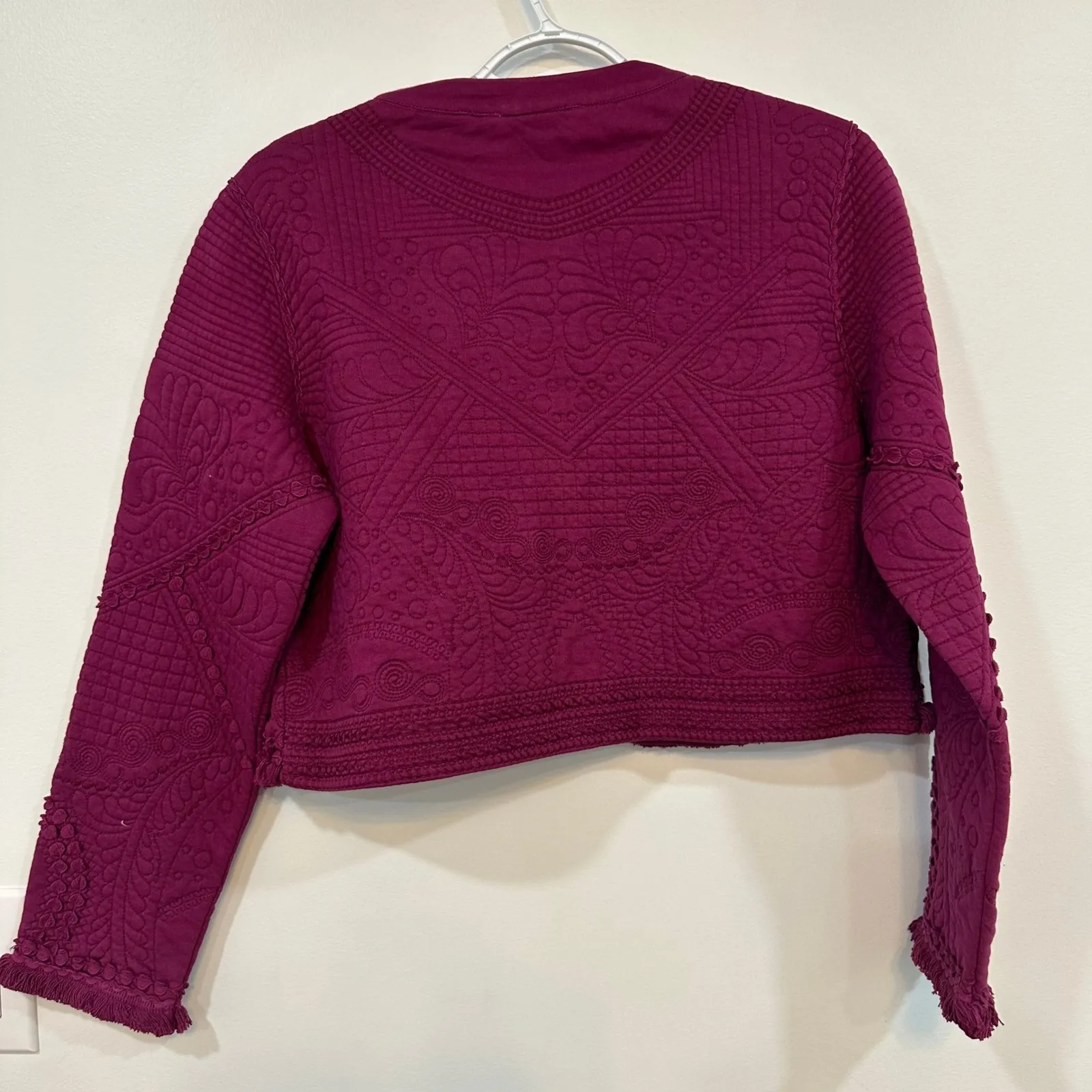 Soft Surroundings Theodora Bolero Jacket Cropped Purple Pink Beads Embroidered S - Image 5