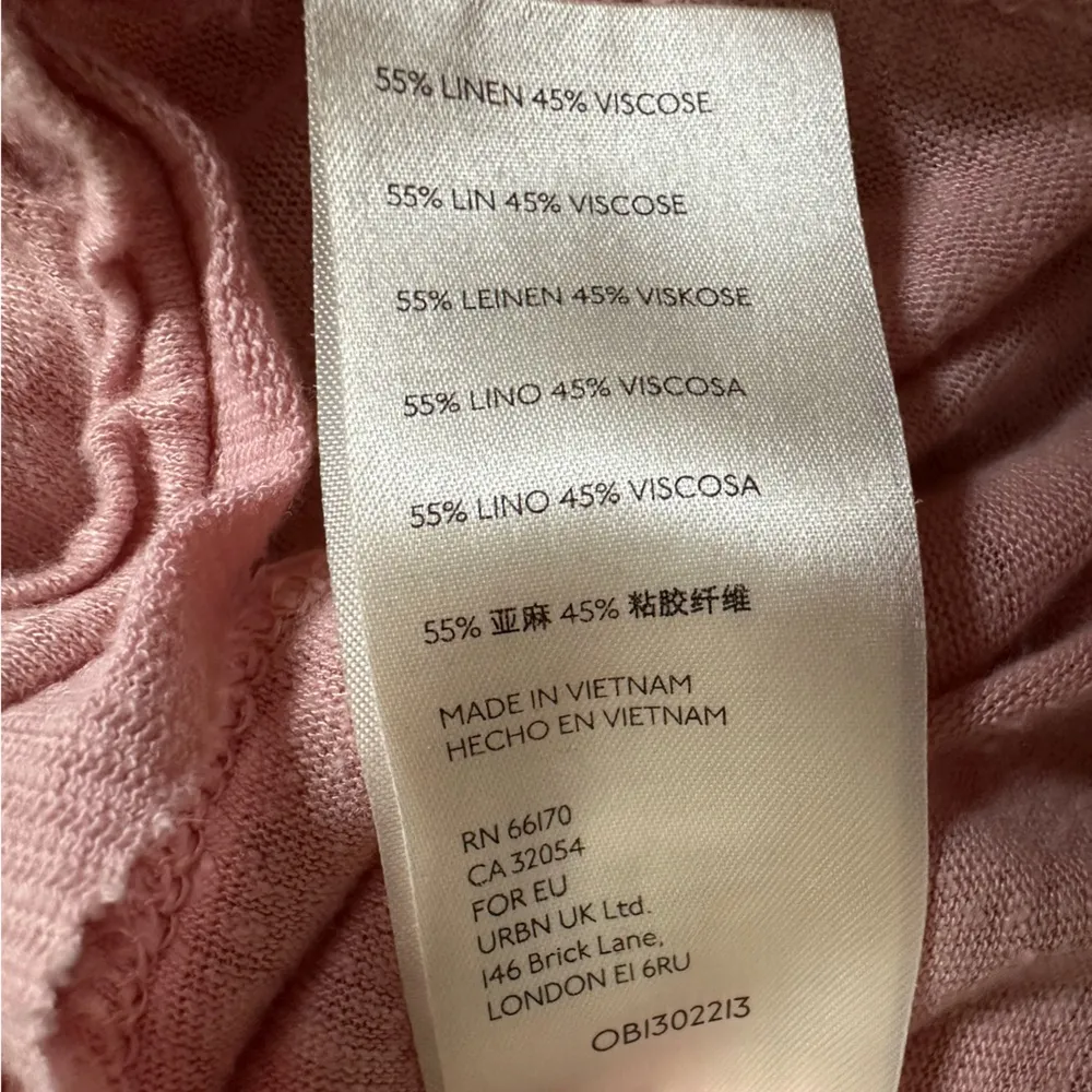 Free People Womens Sunsetter Top Size L Pink Linen Blend Kimono Sleeve Flowy - Image 8