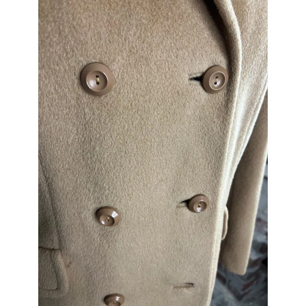 Rosewin wool coat overcoat vintage 60s long union made camel double breasted Tan Size XL - Image 10