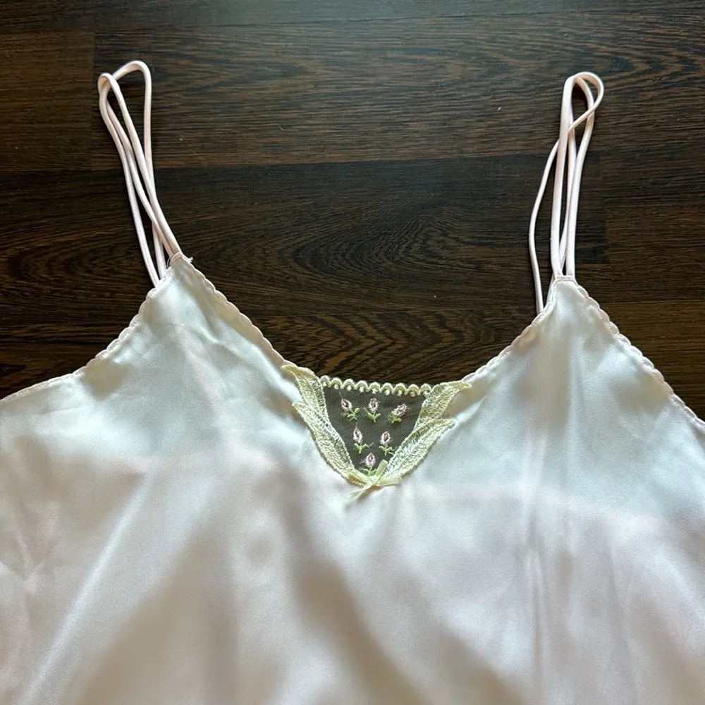 Vintage Movie Star Satin Nightgown Slip Pink Large - Image 2