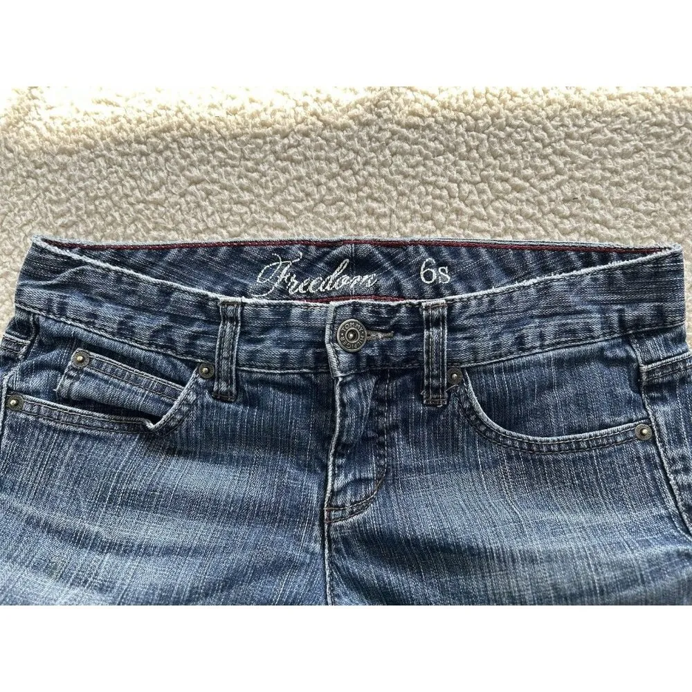 TOMMY HILFIGER Womens Freedom Jeans Low-Rise Flare Leg Medium Blue Size 6s - Image 4