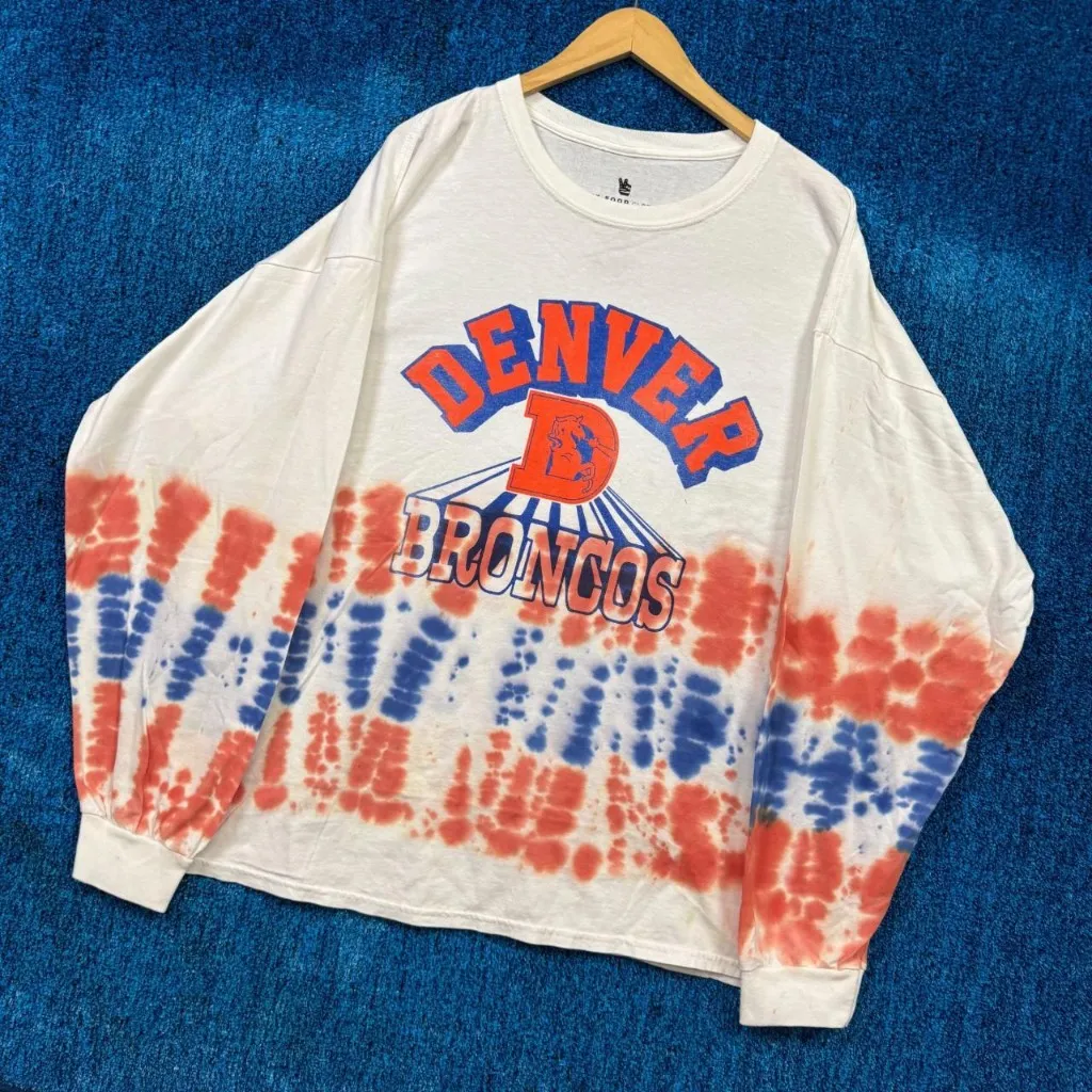 NFL AFC Denver Broncos Tie Dye Long Sleeve T-Shirt Size XXL - Image 3