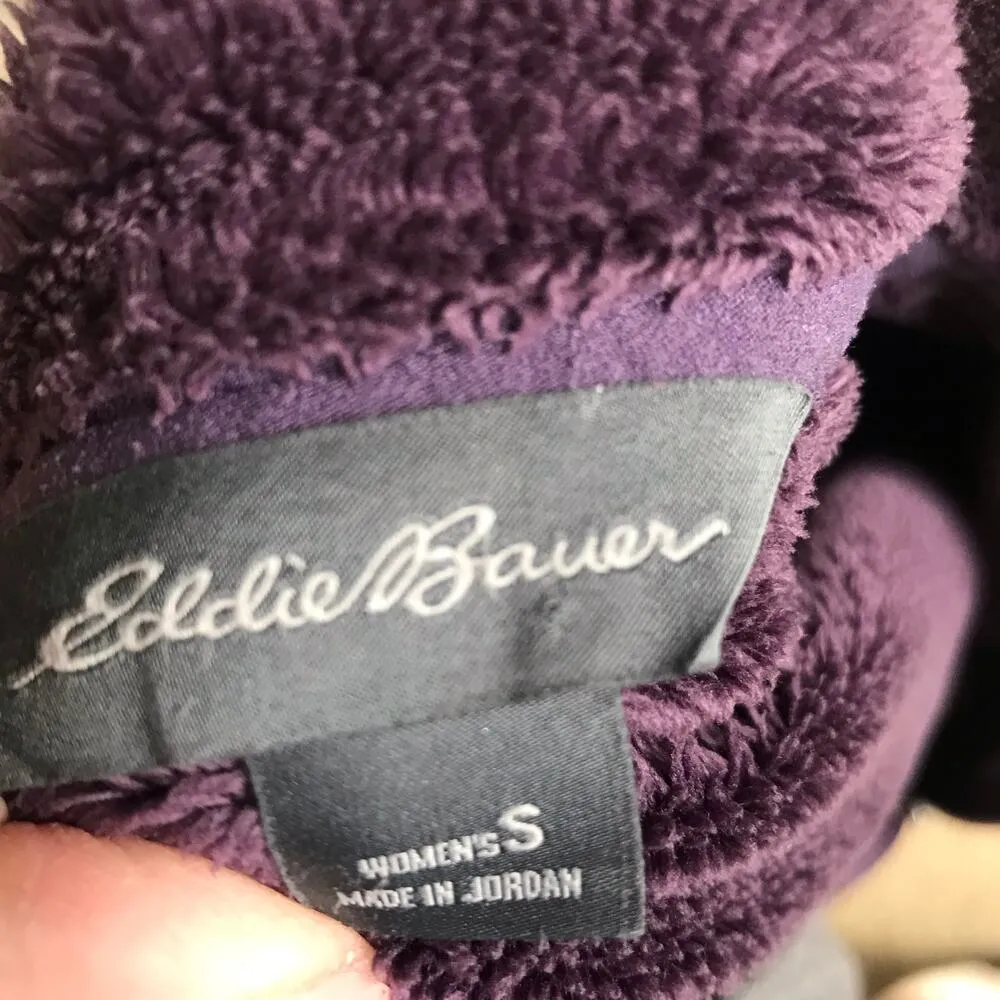 Eddie Bauer Fleece Full Zip Purple Jacket with Pockets Women's Size Small - Image 5