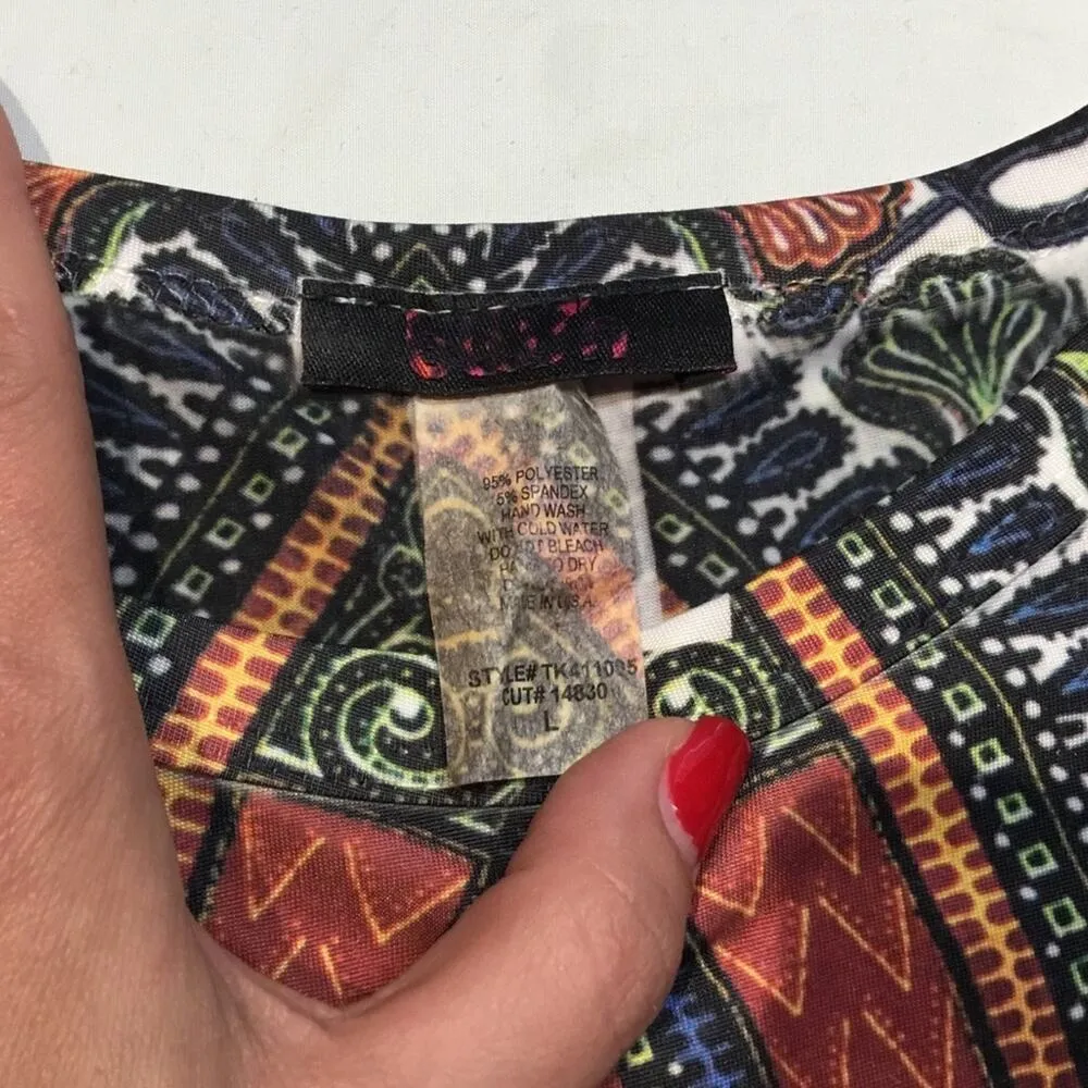 Summer Coverup or Shirt Dress Red Size L - Image 2