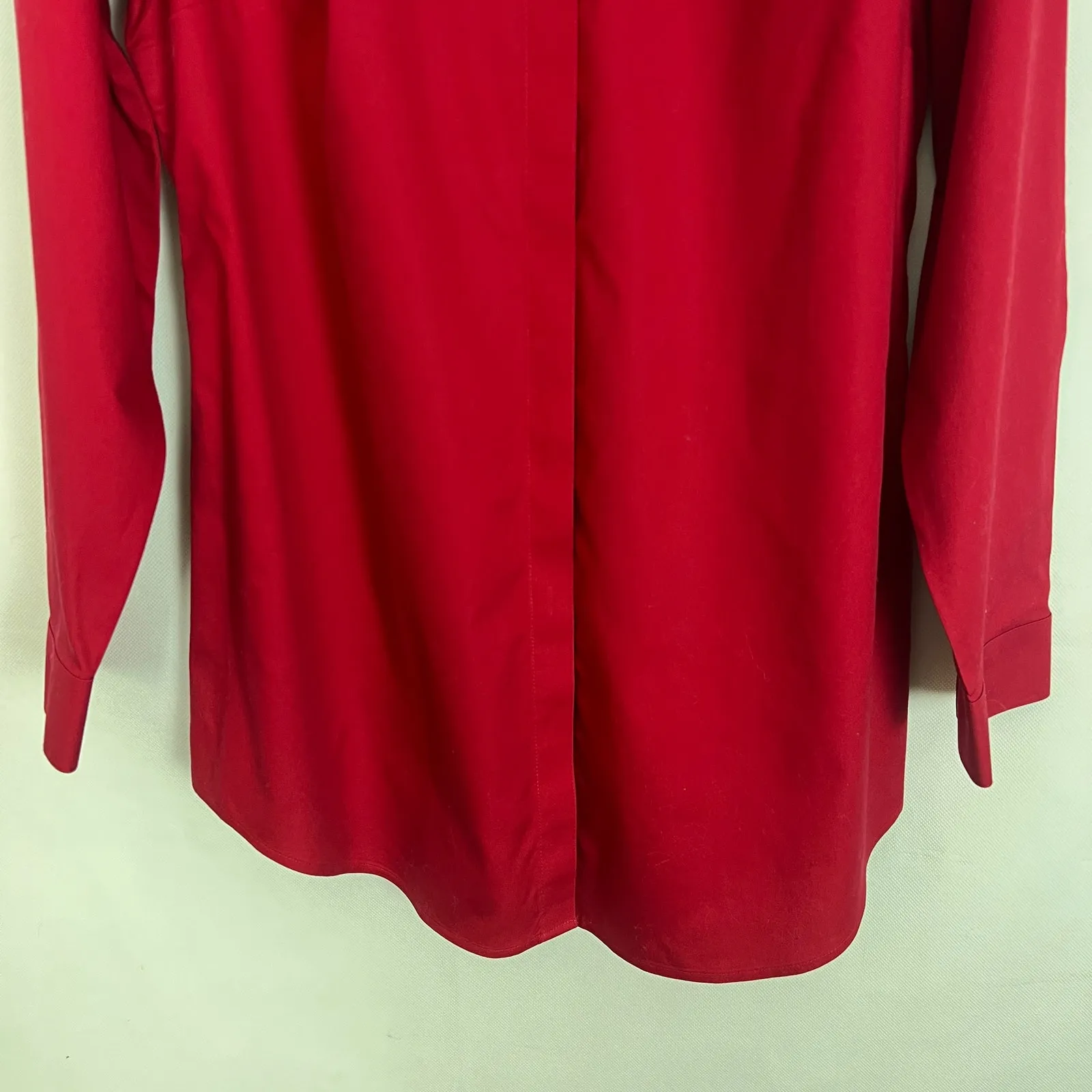 Chico's No Iron Button Down Red Top Size M/L Tunic - Image 4
