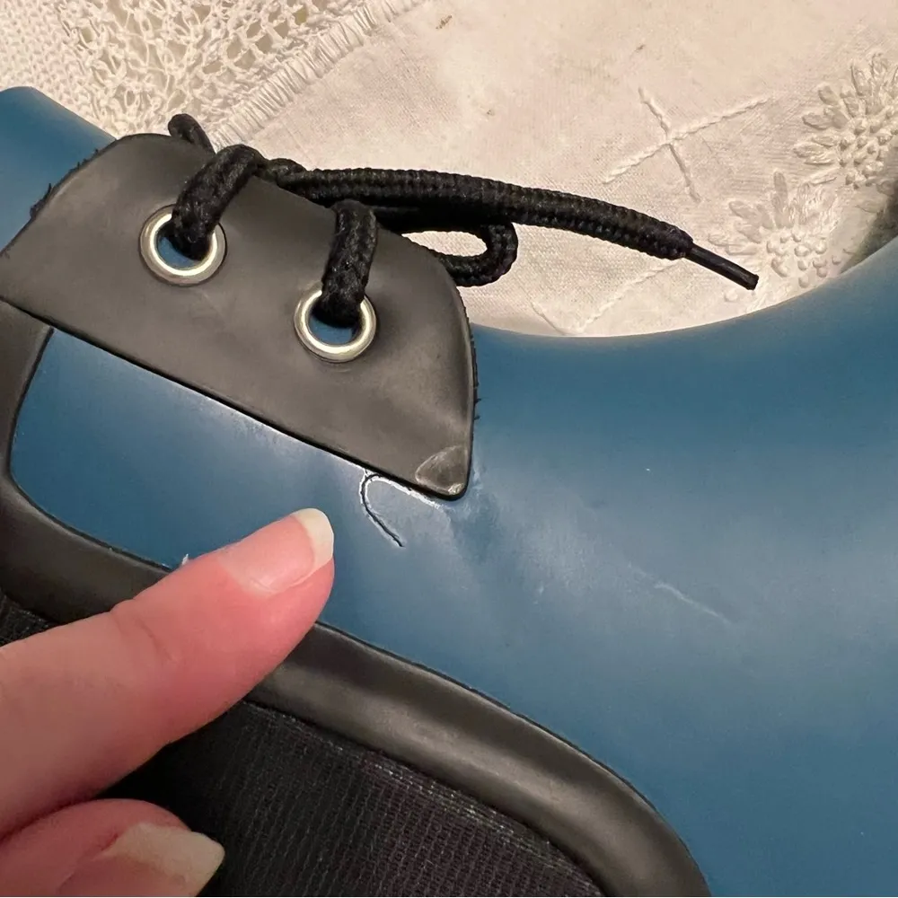 Roma Chelsea Matte Short Rain Boots Women’s Size 7 Waterproof Teal Blue - Image 8