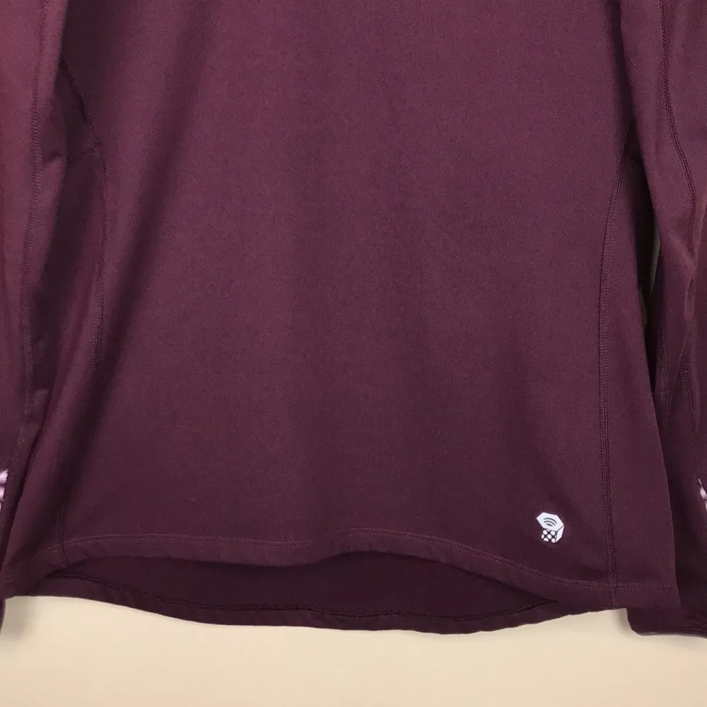 Mountain Hardwear Women’s Quarter Zip Nylon Burgundy Purple Pullover Sweatshirt - Image 3