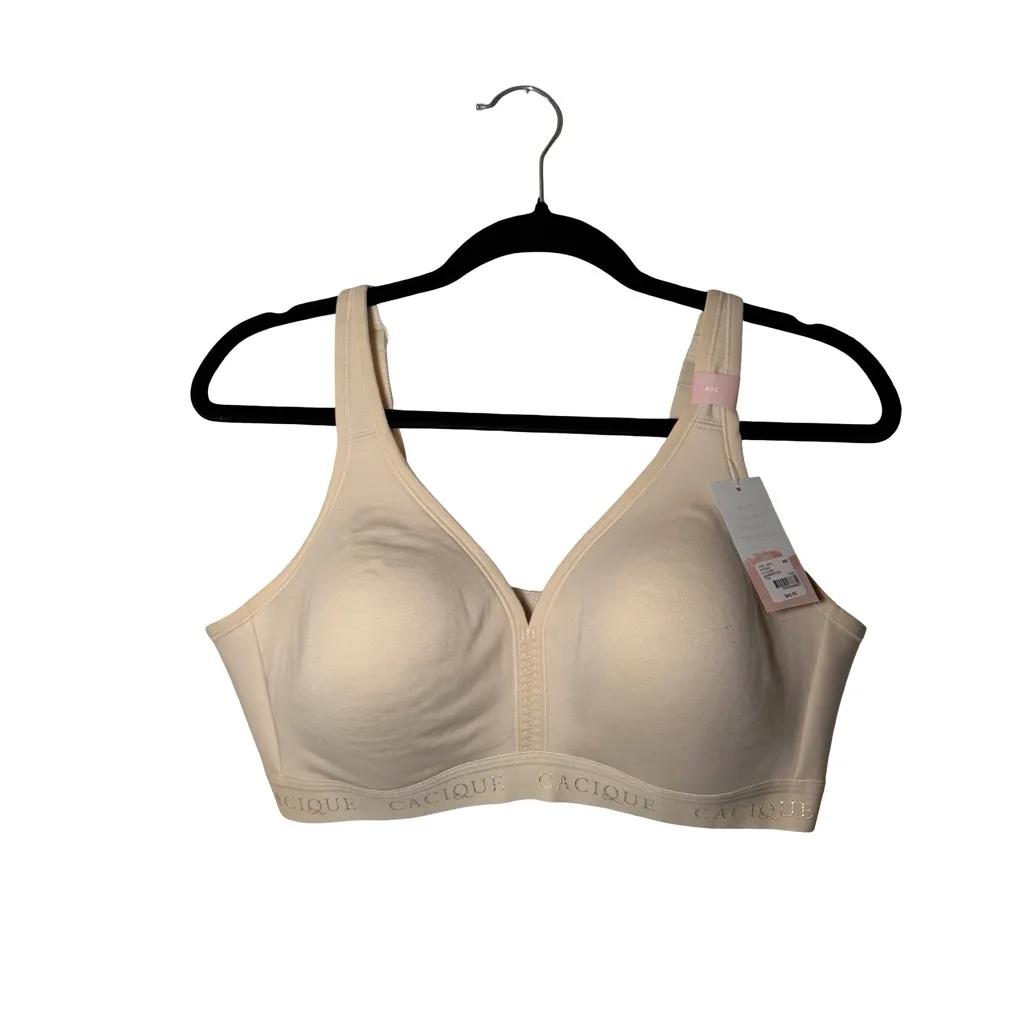 Lane Bryant Cacique Lightly Lined No-Wire Bra Biege Tan - Image 4