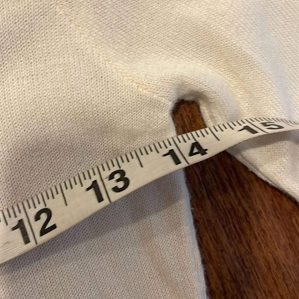 Marc Jacobs y2k gold and white trim detail sweater xs - Image 5