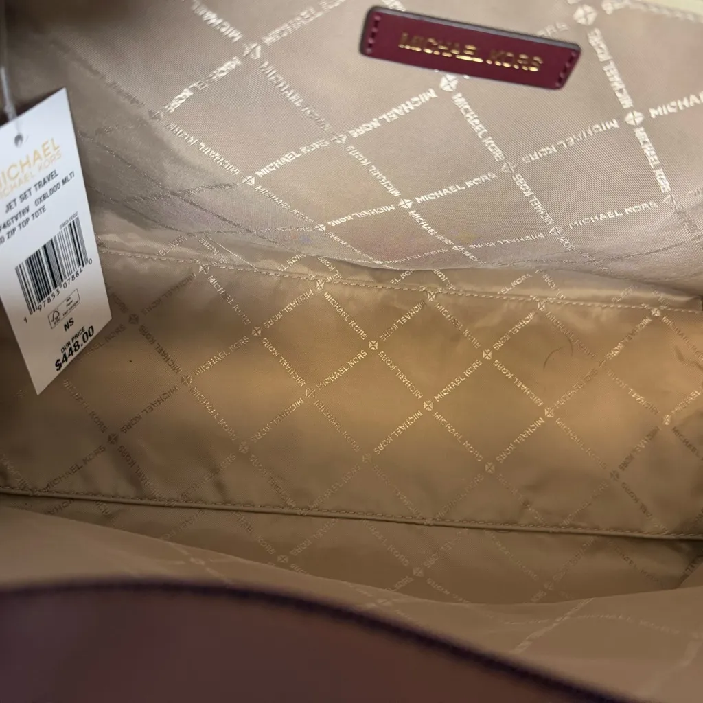 Michael Kors  Two-Tone Pink and Plum Tote - Image 8