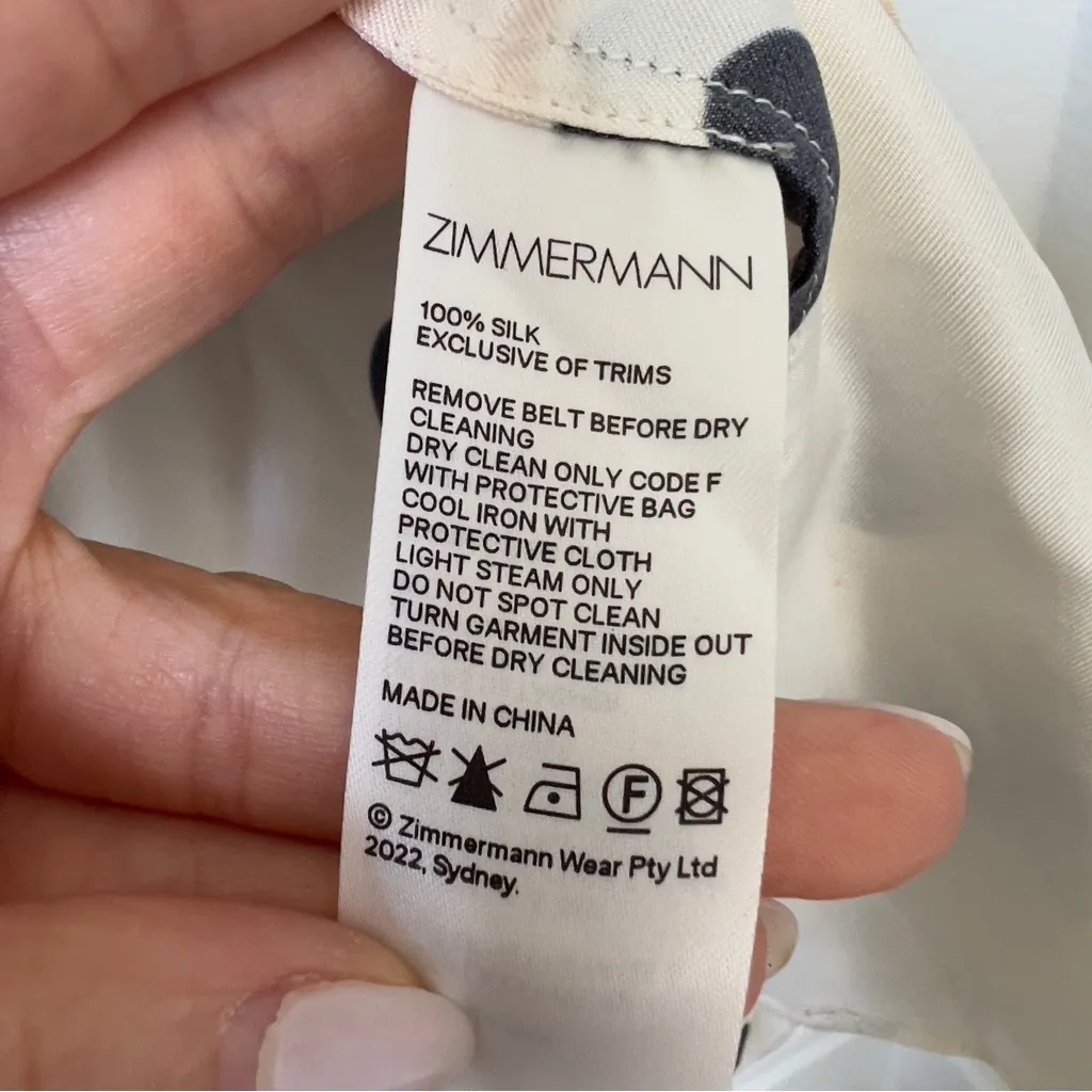 NWT ZIMMERMANN Confetti Tie Neck Mini Dress in Cream / Black Confetti Polka Dots - Image 9