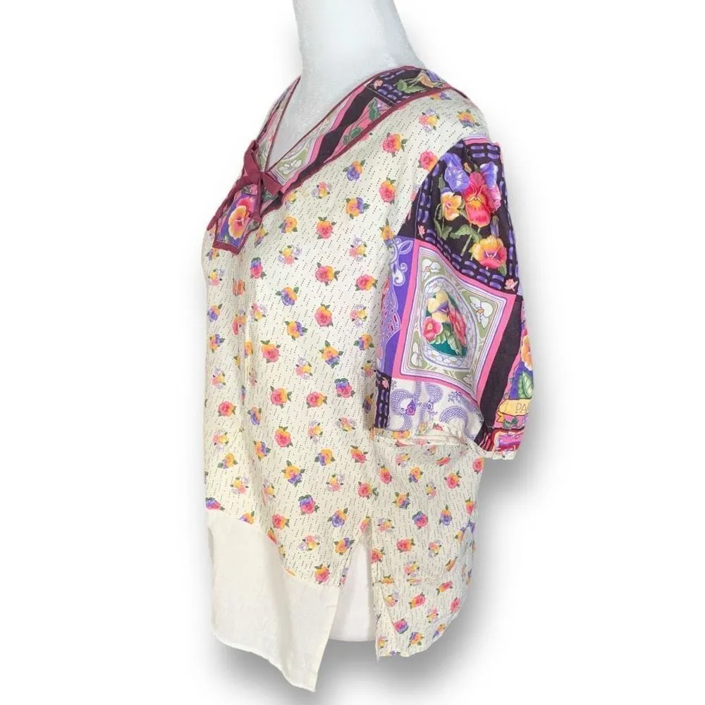 Vintage Handmade Square Dancing Skirt Set Purple Pansy Floral Printed Midi Purple Size XS - Image 8