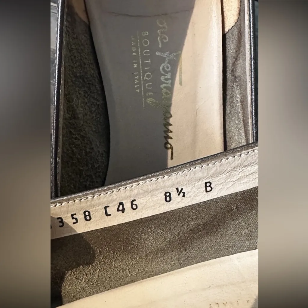 Salvatore Ferragamo Boutique Block Heel Pumps Size 8.5 B Dark Silver Gray - Image 7