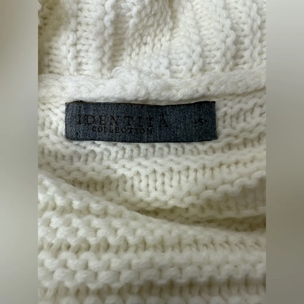 Cardigan Floral Knitted Identita Collection Womens Size Small Cream Multicolored Pink - Image 6