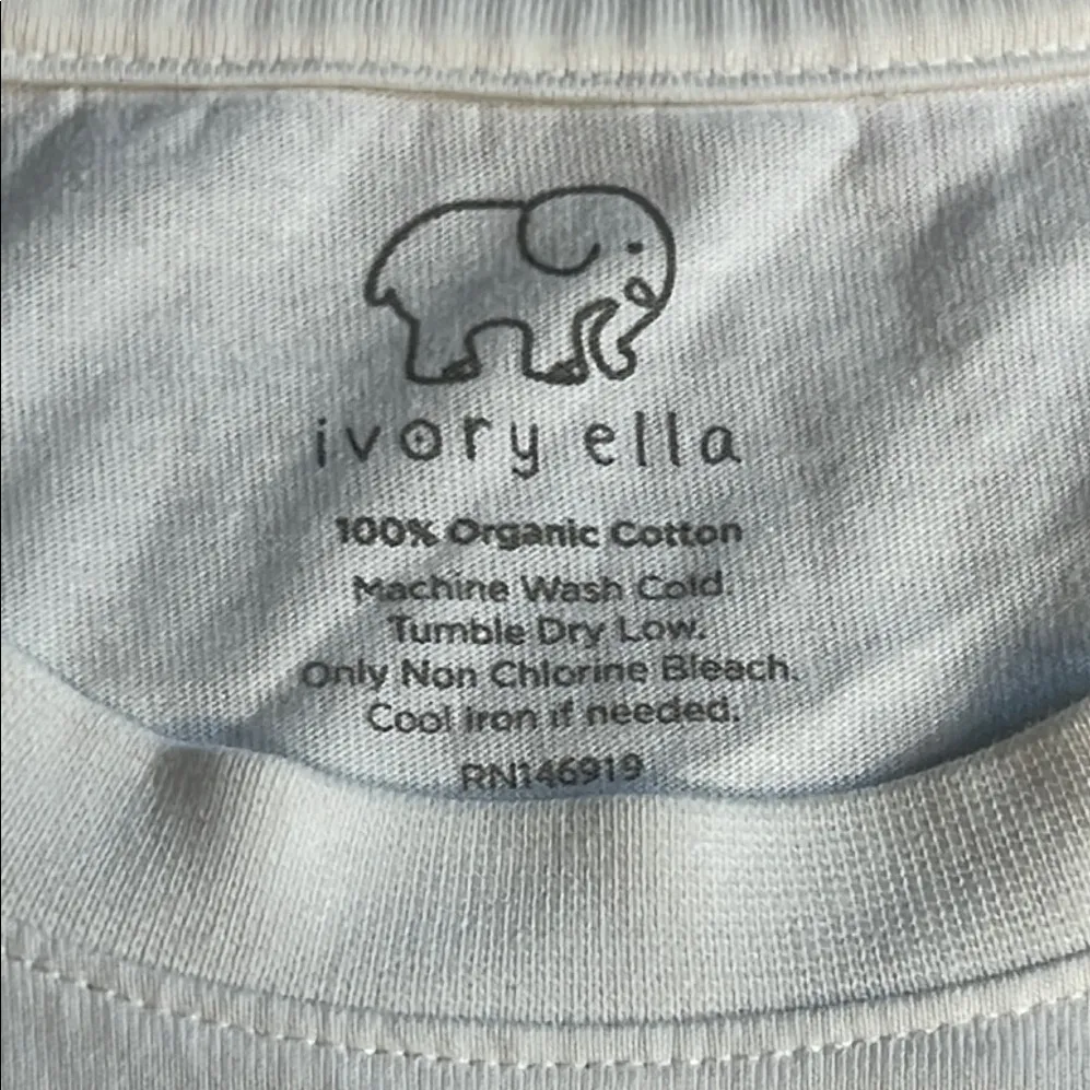 IVORY ELLA White Long Sleeve Shirt with Elephant Print sizeM.           order119 - Image 2