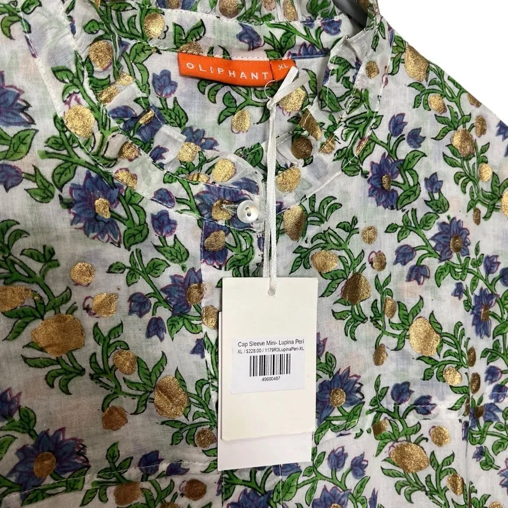 Tuckernuck NWT Oliphant Mini Dress Women’s Size XL Lupina Peri Floral Cotton Green - Image 10