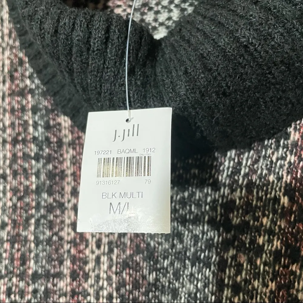 J Jill Pure Jill Cowl Neck Knit Pullover Sweater Black Size L - Image 8