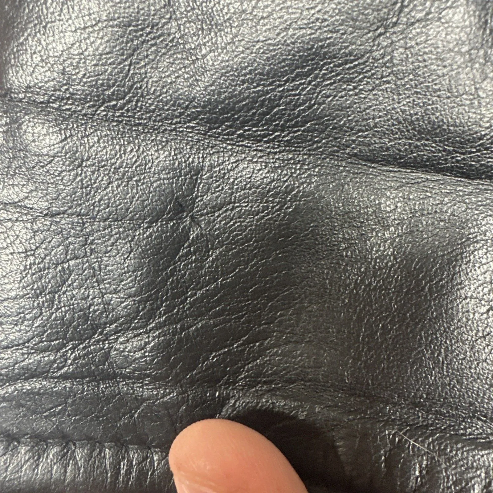 Women’s Onde Black Genuine Leather Jacket Long Moto Style Size Medium Size L - Image 14