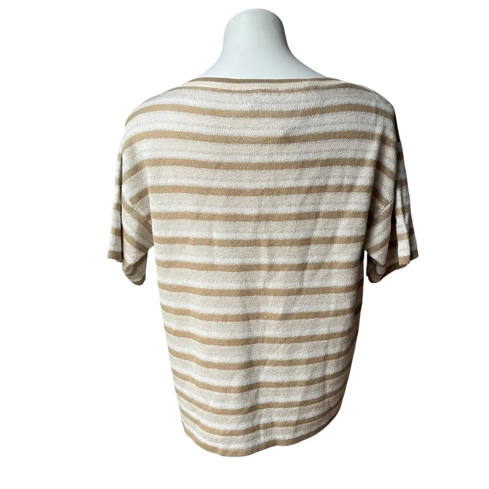 NWT, Ann Taylor Shimmer Stripe Relaxed Sweater Tee, Sz M - Image 5
