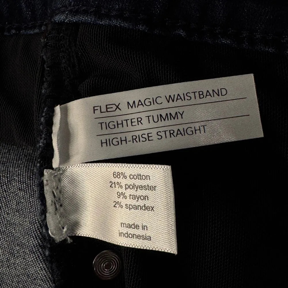 Lane Bryant SZ 24S Hi-Rise Straight Jeans Stretch Zip-Fly Flex Magic Waistband - Image 8