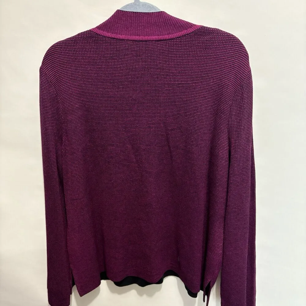 Ming Wang Sweater Women’s XL Pink Black Mock Neck NWT - Image 6