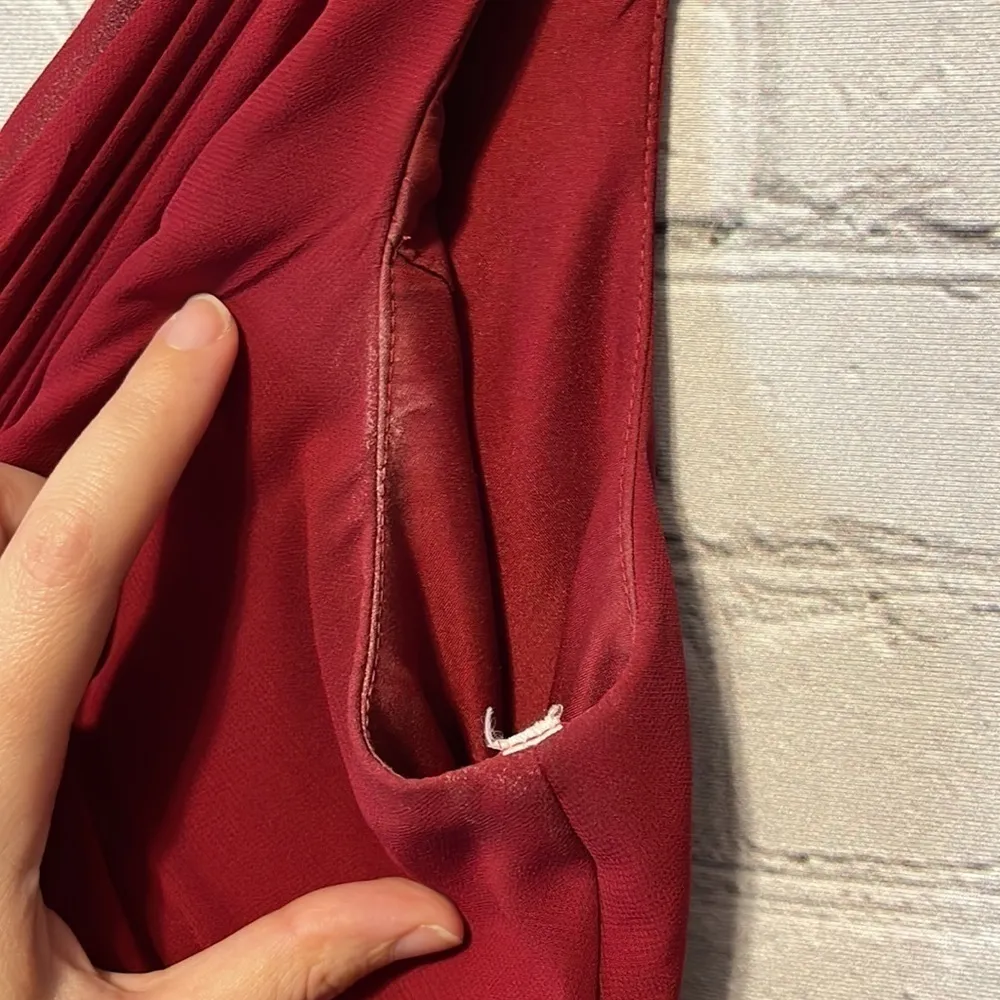 Christina Wu  Dress Size 10 Color Red Claret Pleated - Image 12