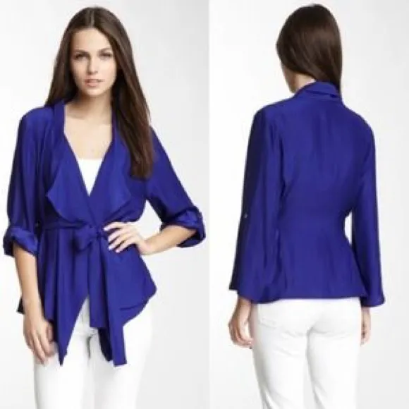 Anthropologie Yumi Kim ‘Claudia’ 100% silk belted wrap jacket, size small - Image 2