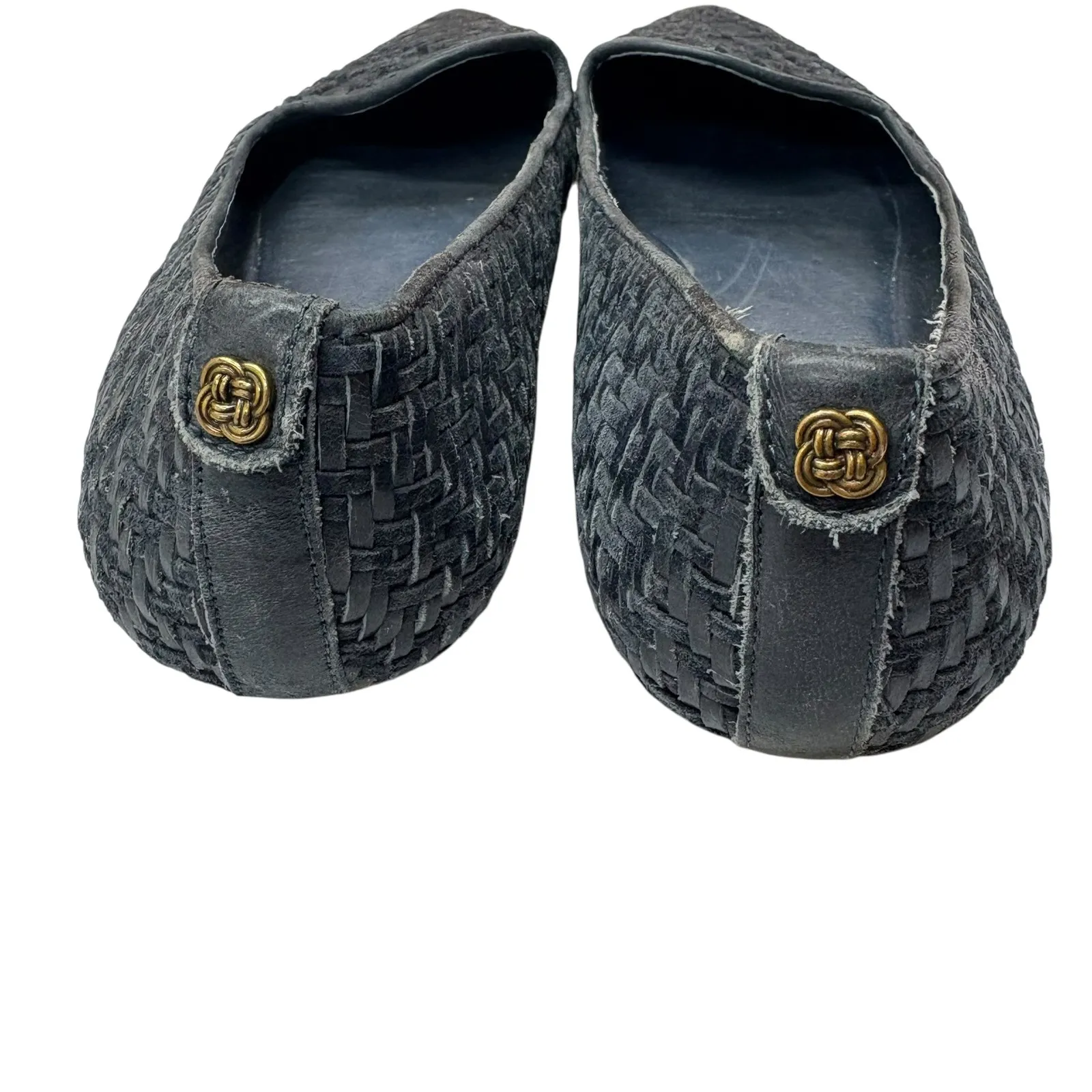 Elliot Lucca Women's Leather Loafers‎ Woven Point Toe Slip Ons Comfort Shoes 9 Black - Image 6