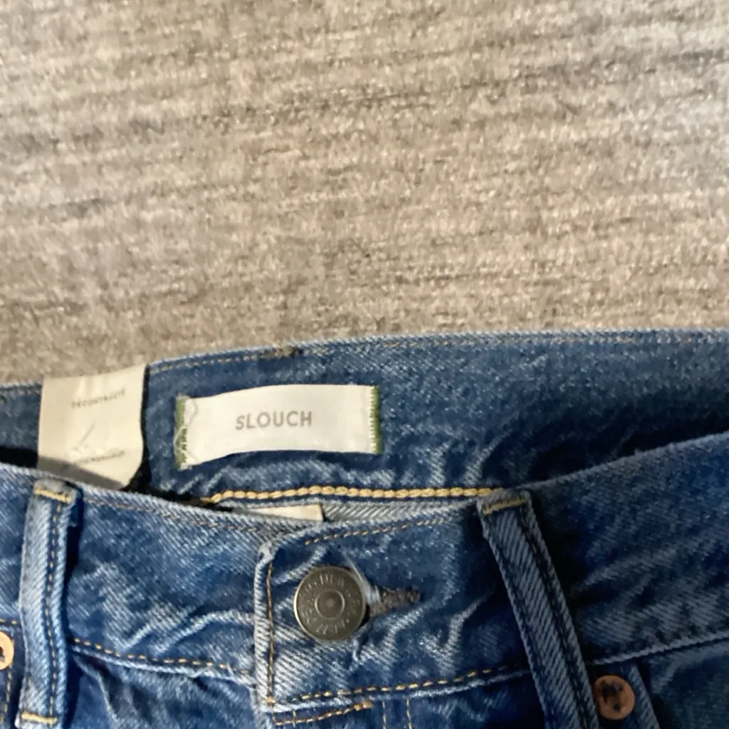 American Eagle Outfitters Slouch High Rise Distressed Blue Jeans - Image 2