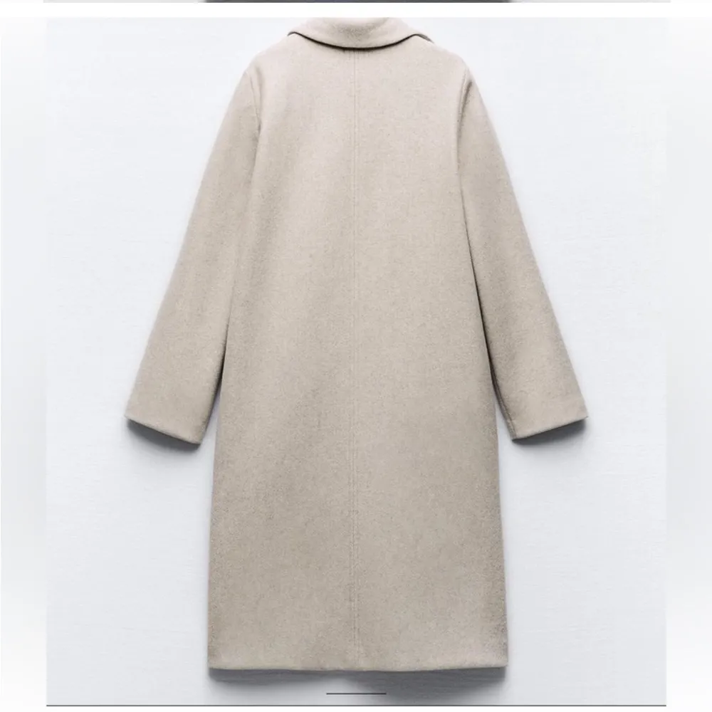 Zara FELT TEXTURE LONG TRENCH COAT Medium - Image 3