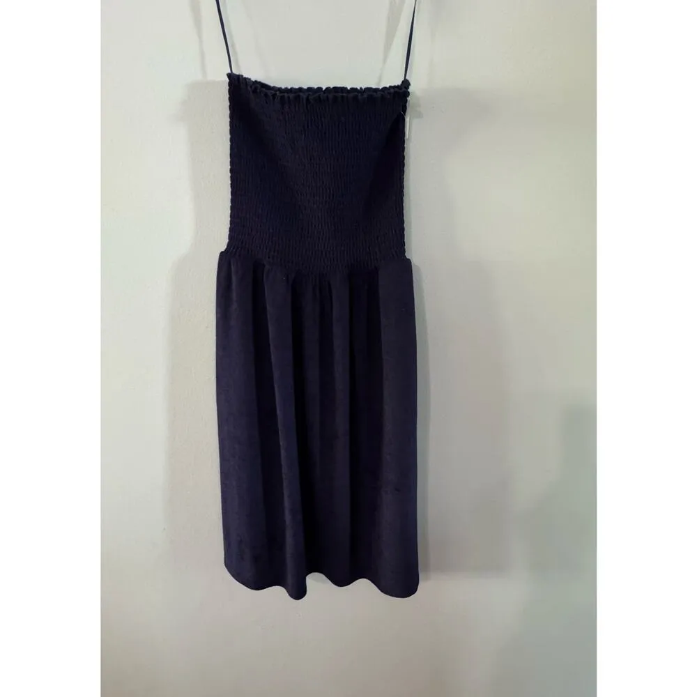 Beach Riot Lilee Strapless Smocked Cover-Up Dress (New) navy - Image 2