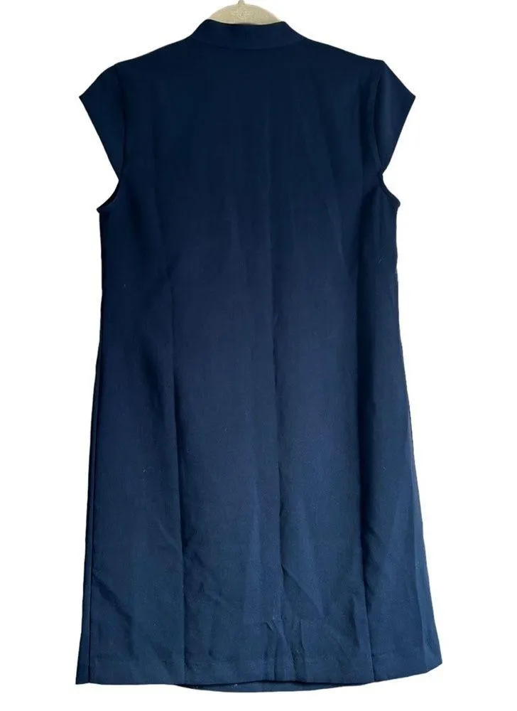 ANN TAYLOR NAVY BLUE CAP SLEEVE CAREER DRESS - Image 2