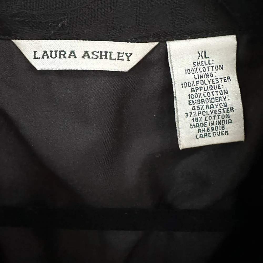 Laura Ashley  Black Button Down Shirt/Shacket Embroidered/Stones/Sequins - Image 2