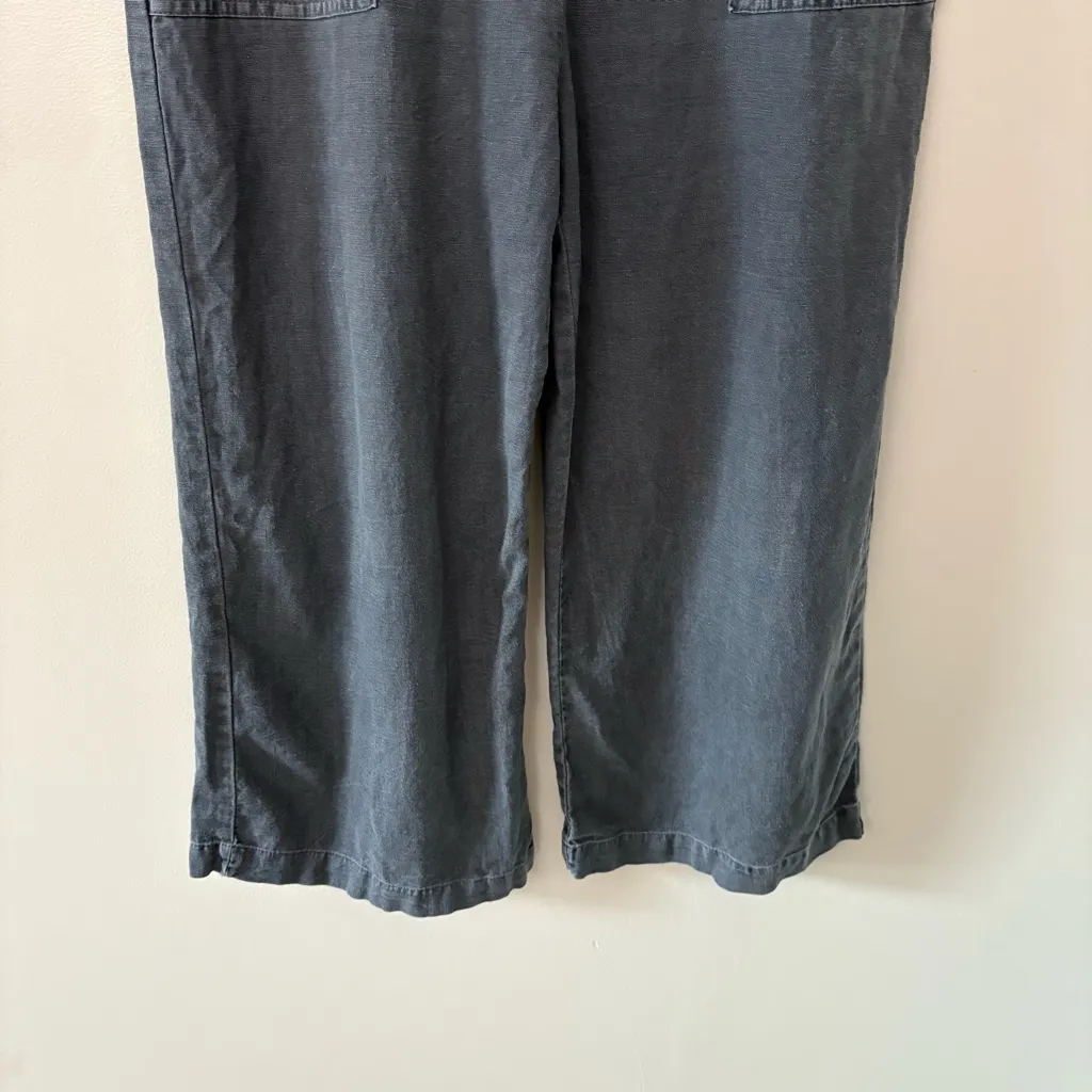 Universal Thread Utility Cropped Jumpsuit Linen Blend Relaxed Fit Gray Size S - Image 8