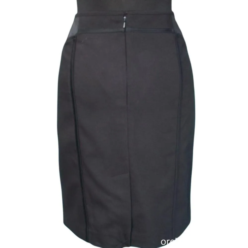 Cache Black Self Belt Selpato Pencil Skirt New Grommet Lace up Lined $138 NWT - Image 3