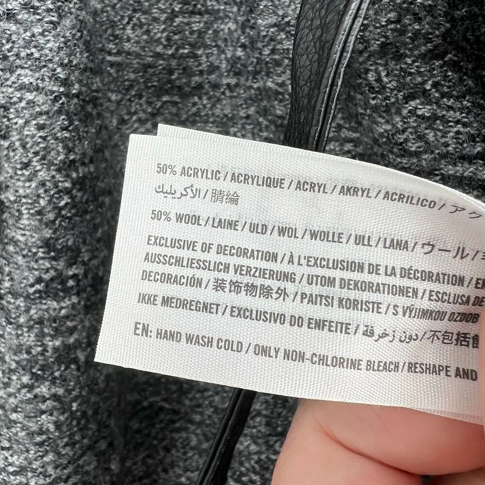 Abercrombie & Fitch gray soft fuzzy sweater cardigan vest tie waist size small - Image 6