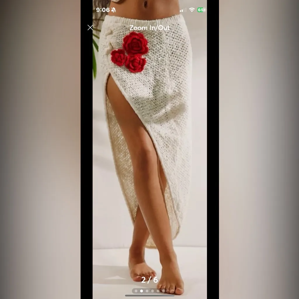 Out From Under Amora Crochet
Midi Skirt Cover-Up. Size Small - Image 3