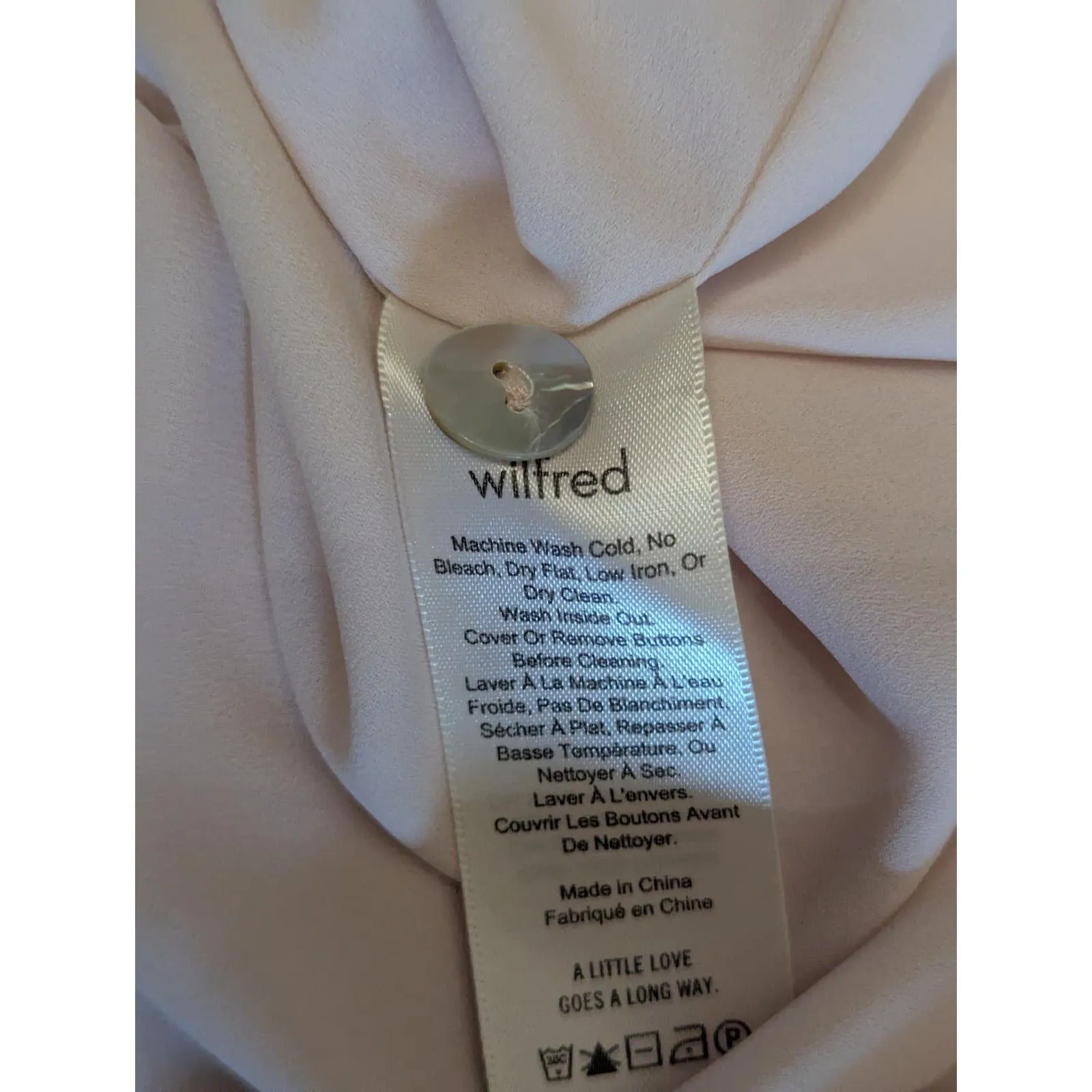 WILFRED ARITZIA Freya Dress Size 2 Rose Quartz Pink Button Front Mini NWT - Image 5