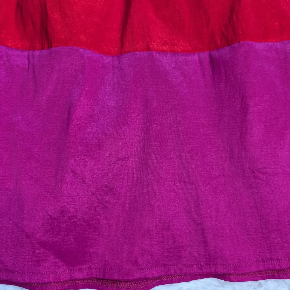 Shabby Apple Color Block Pleated Maxi Skirt Red and Purple Size 0/2 - Image 9