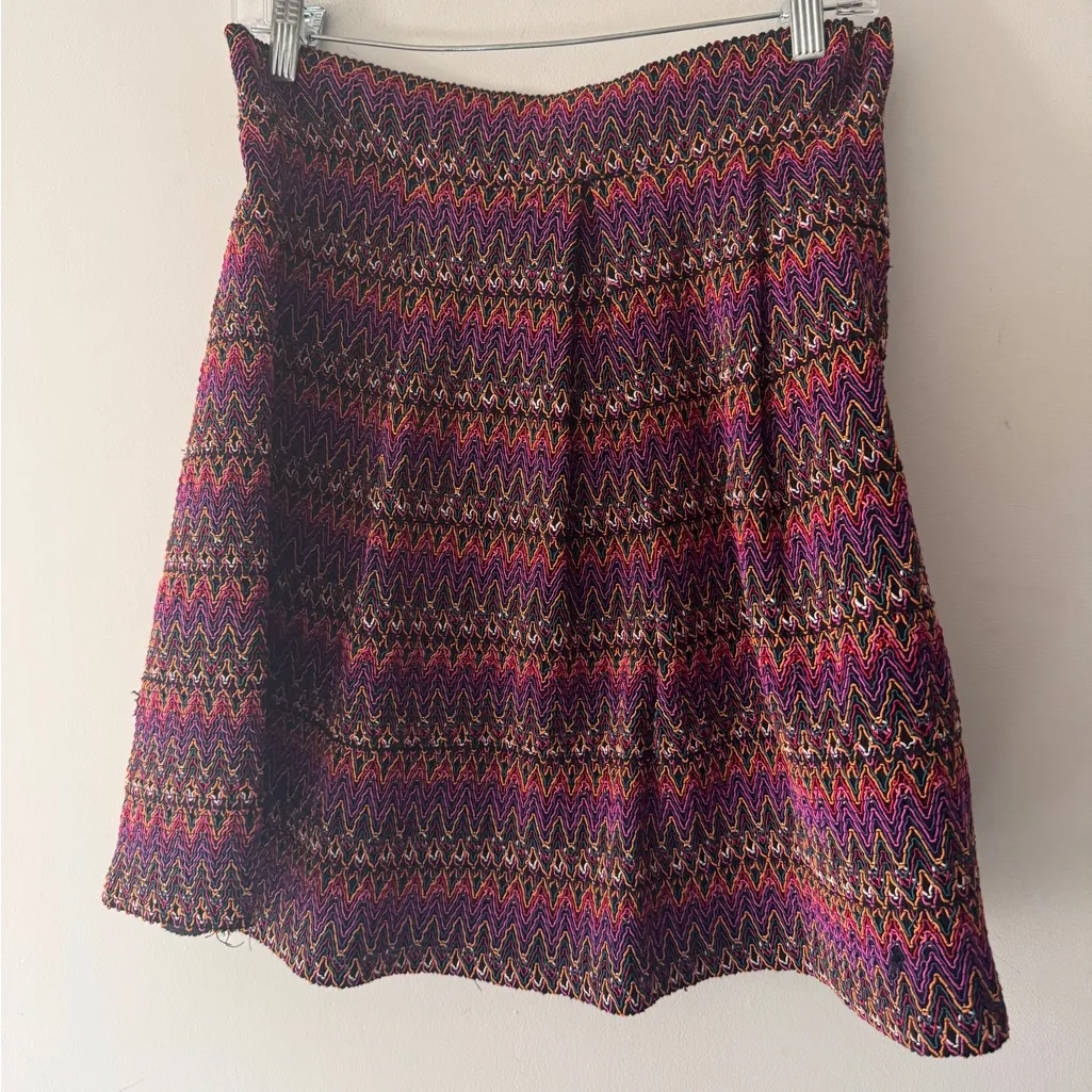 NEW!! Annabella (Francesca’s) Woven Fun Colorful Chevron High Waist Skirt - Image 4
