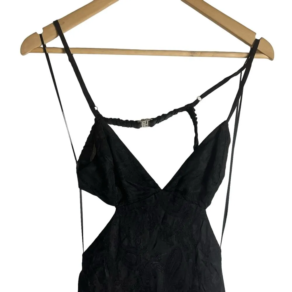 Third Form Black Paisley Triangle Cut Out Sleeveless Midi Dress Size 6 - Image 7