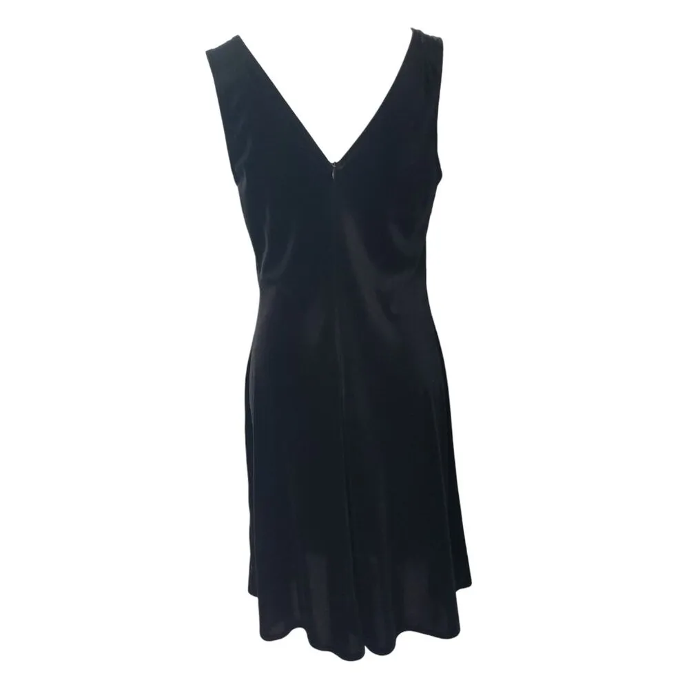 Shein Womens Sleeveless Midi Length Black Crushed Velvet Dress Large - Image 2