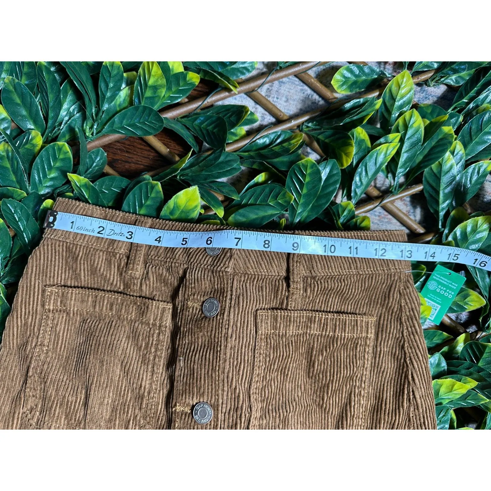 Gap Denim Brown Corderoy Mini Skirt Size 00 NWT - Image 4