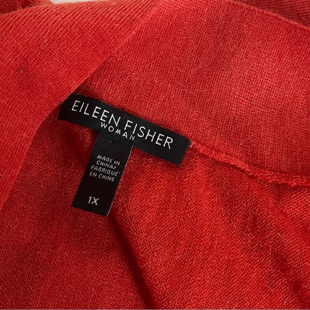 EILEEN FISHER Woman Open Front Cardigan Tencel Merino Wool Alpaca Plus Size 1X - Image 7