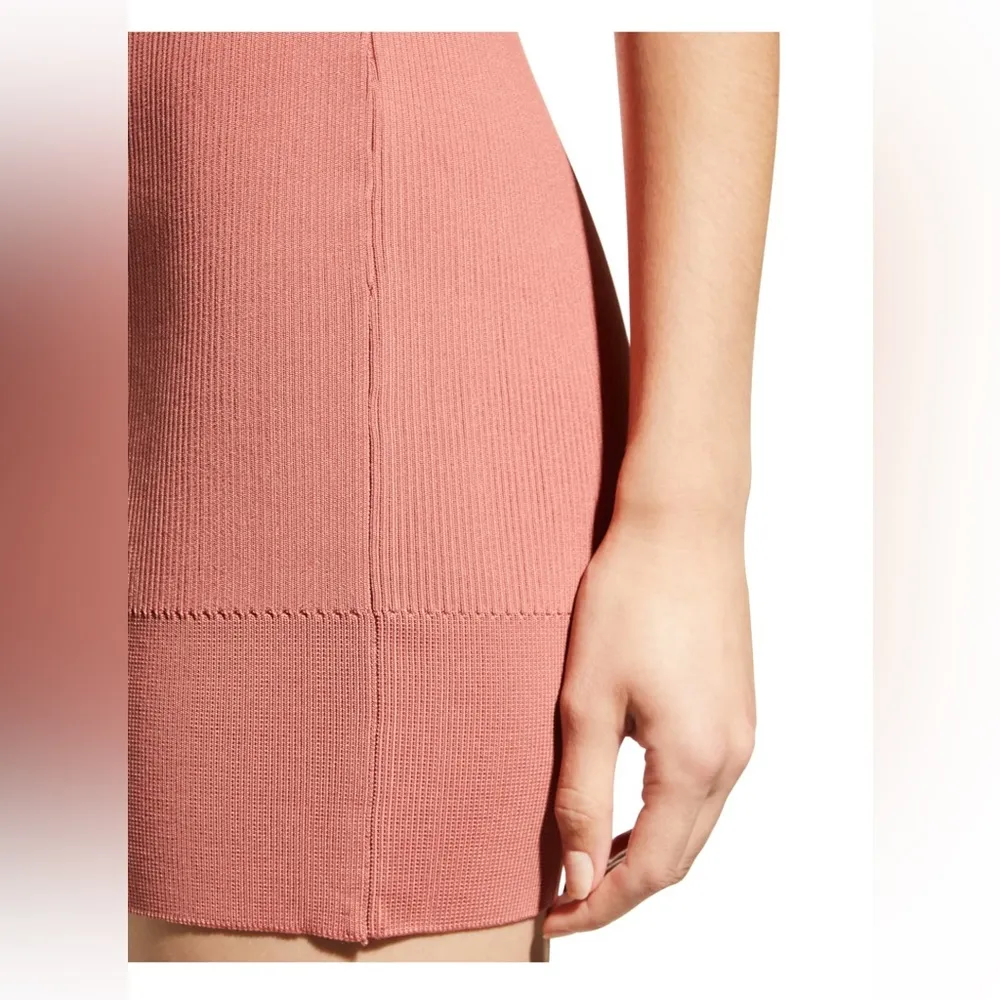 HERVÉ by Hervé Léger Asymmetric Ribbed Bandage Mini Dress - Image 5