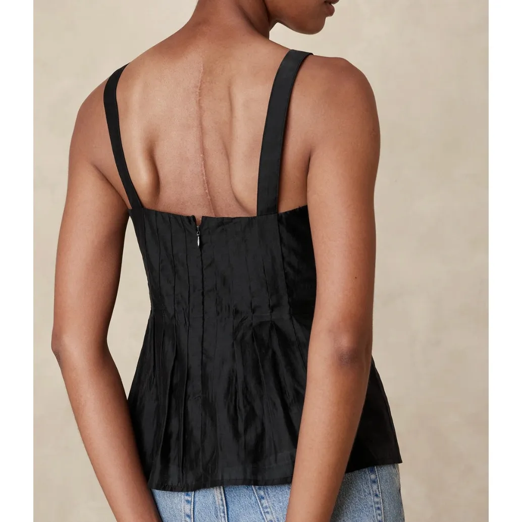 Banana Republic Factory Pleated Camisole Womens Size 12 Dark Cherry NWT - Image 6