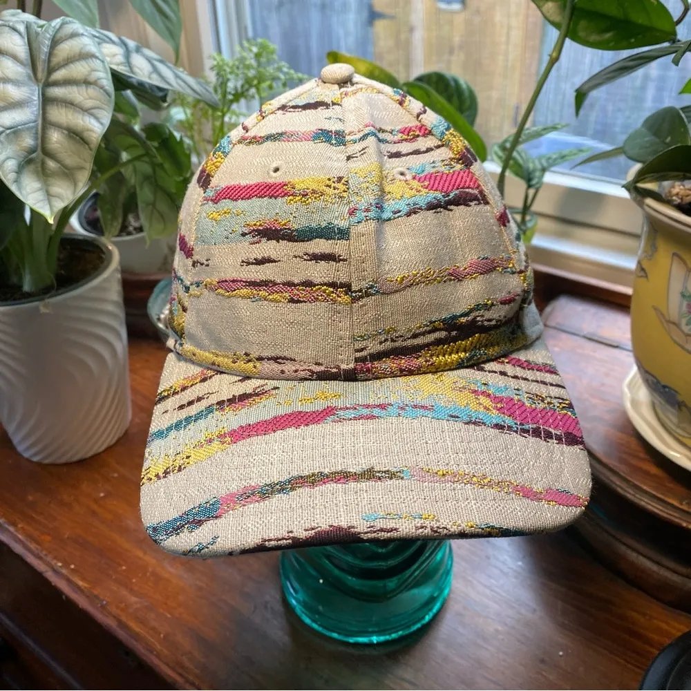 New Era 9twenty Colorful Striped Tapesty Baseball Hat Pink - Image 3